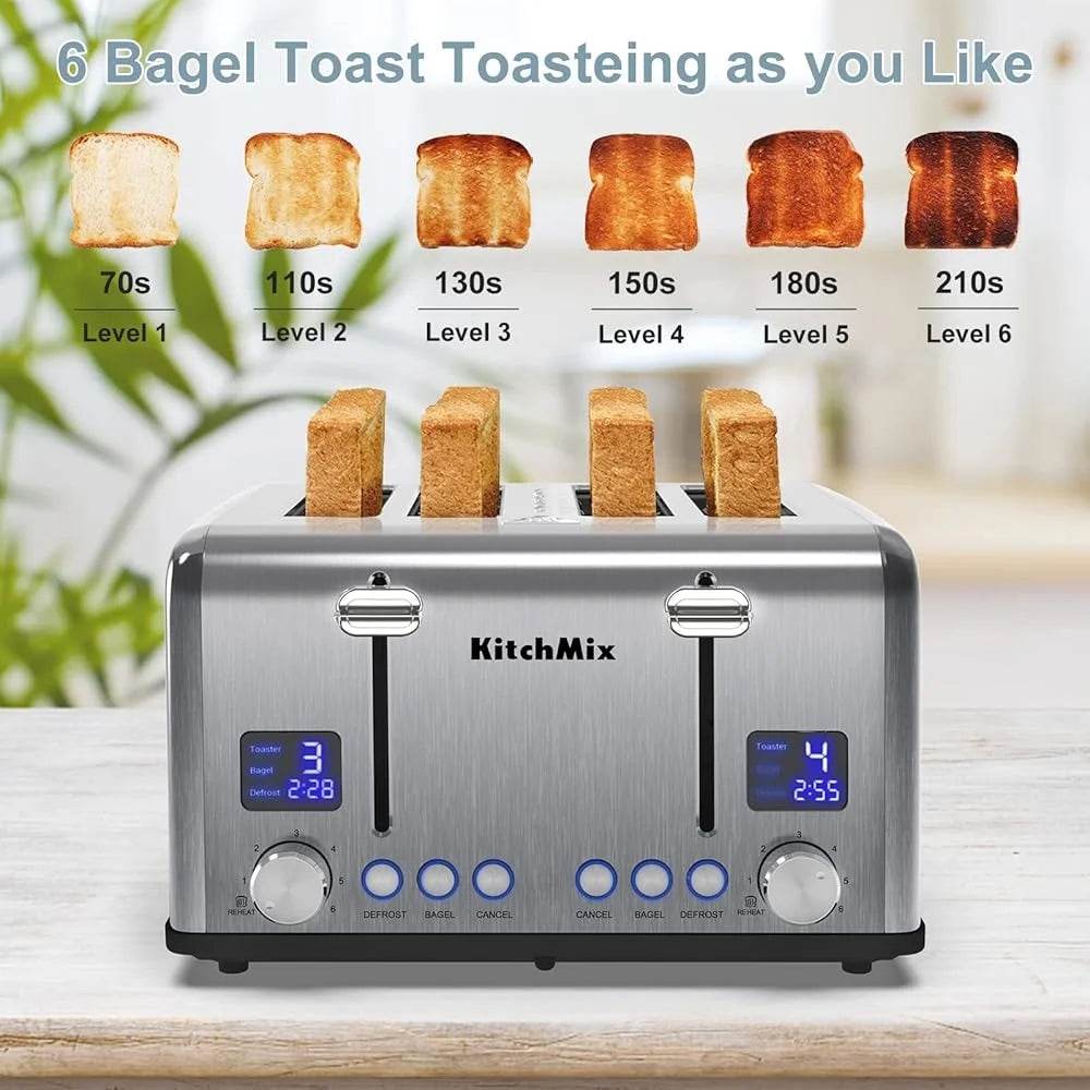 4 Slot Toaster in stainless steel