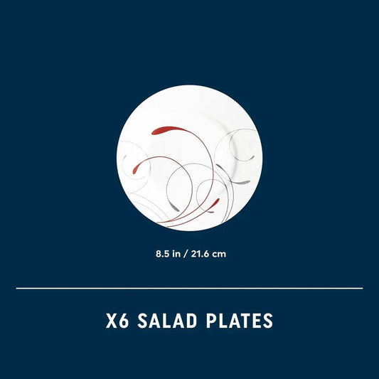 8.5 Inch Glass Salad Plate Set of 6 Durable Stackable Microwave Dishwasher Safe - Loft&Timber