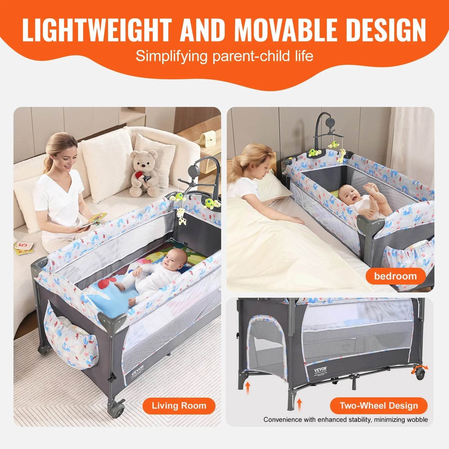 SucceBuy Baby Bassinet 77 pounds Load Capacity - Loft&Timber