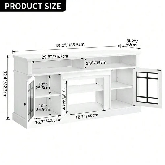 65'' Farmhouse Sideboard Buffet Cabinet with LED Light - Loft&Timber