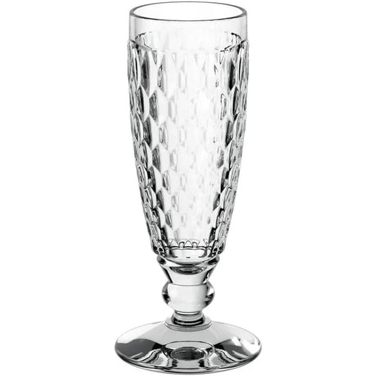 Champagne Glasses Set of 6 Crystal Clear Diamond Pattern - Loft&Timber