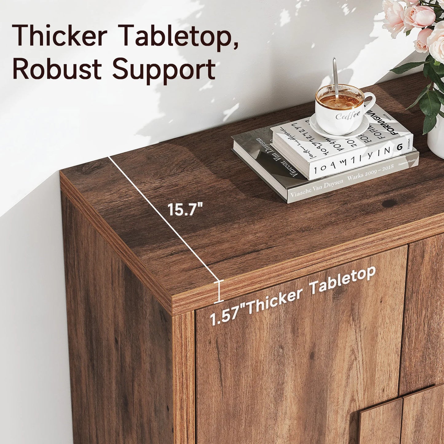 32" Sideboard Buffet Cabinet with Adjustable Shelfs - Loft&Timber