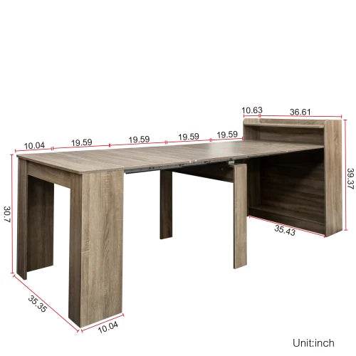 Modern Extendable Dining Table with Storage - Loft&Timber