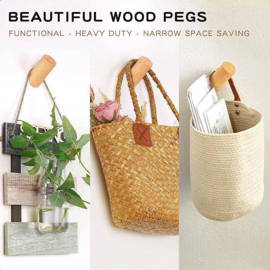 Wood Wall Hooks 4 Pack - Loft&Timber