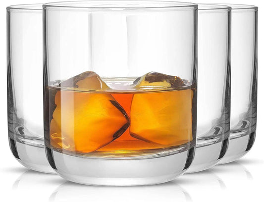Nova Crystal Whiskey Glasses. Lowball Glasses Set of 4, 10oz