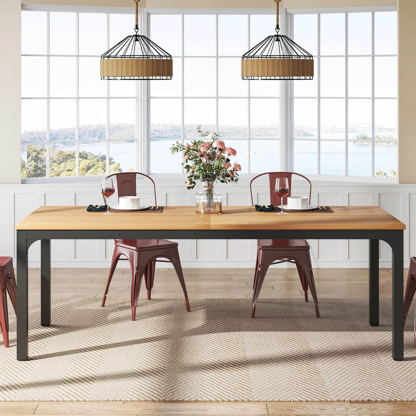 Tribesigns Dining Table for 6-8 People, 200cm - Loft&Timber