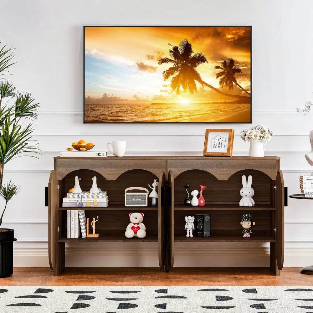 Fluted Sideboard Cabinet with Storage with Adjustable Shelves - Loft&Timber