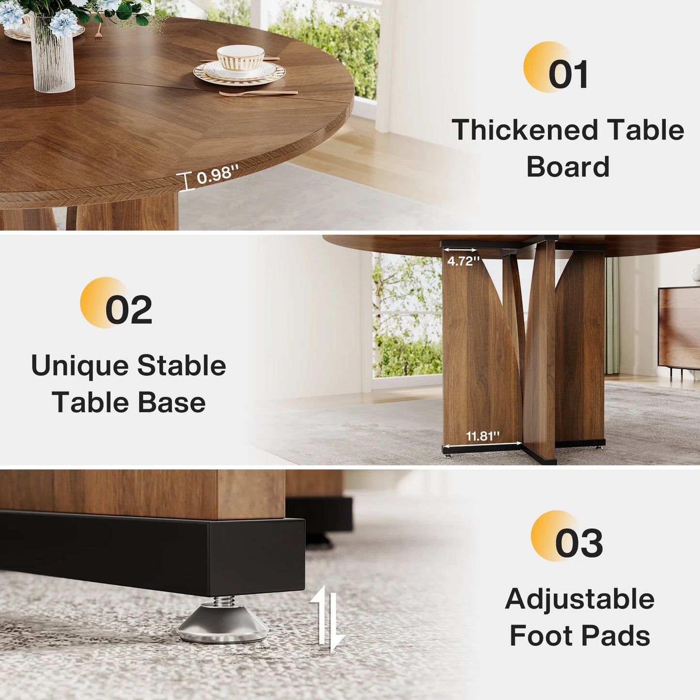 Tribesigns 39" Round Conference Table for 4 - Loft&Timber