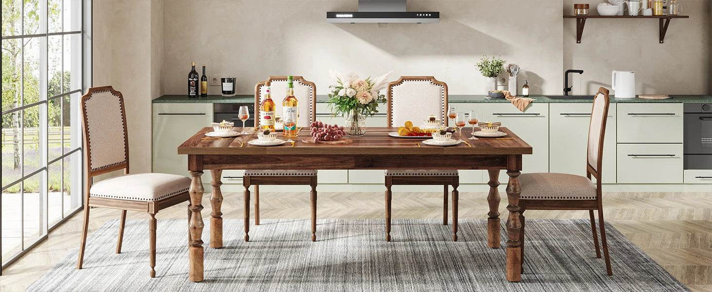 Tribesigns 62” Wood Patio Table for 4-6 People - Loft&Timber