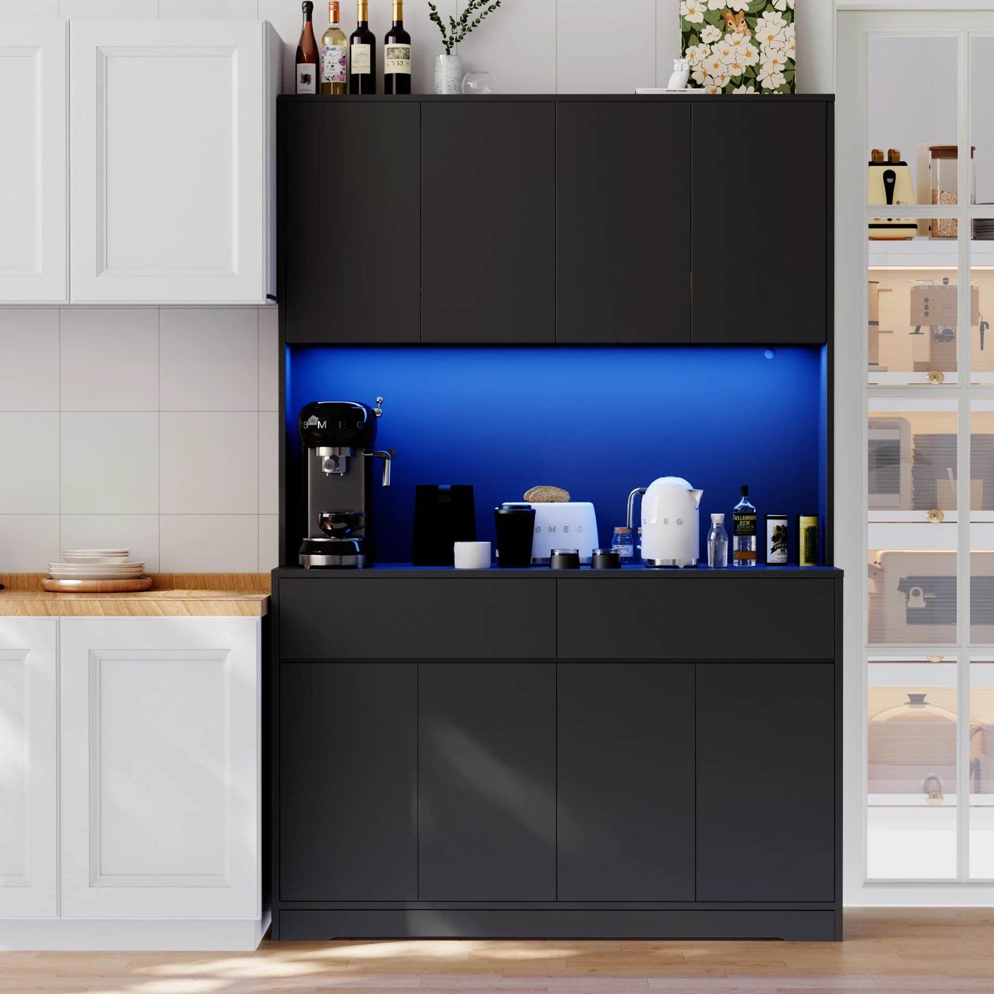 71'' Tall Kitchen Pantry with LED Lights - Loft&Timber