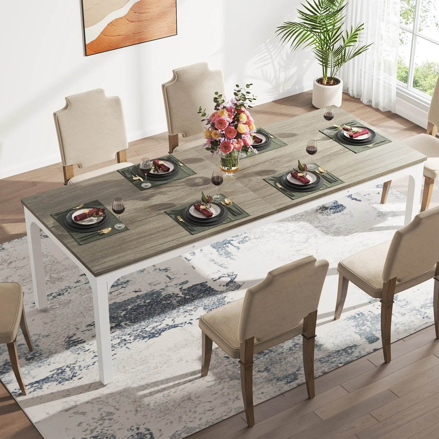 Tribesigns Dining Table for 6-8 People, 200cm - Loft&Timber