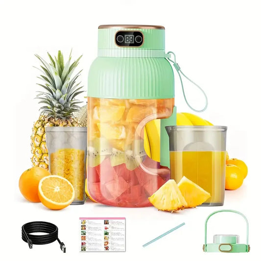 40oz Portable USB Rechargeable Juicer with Dual Lids
