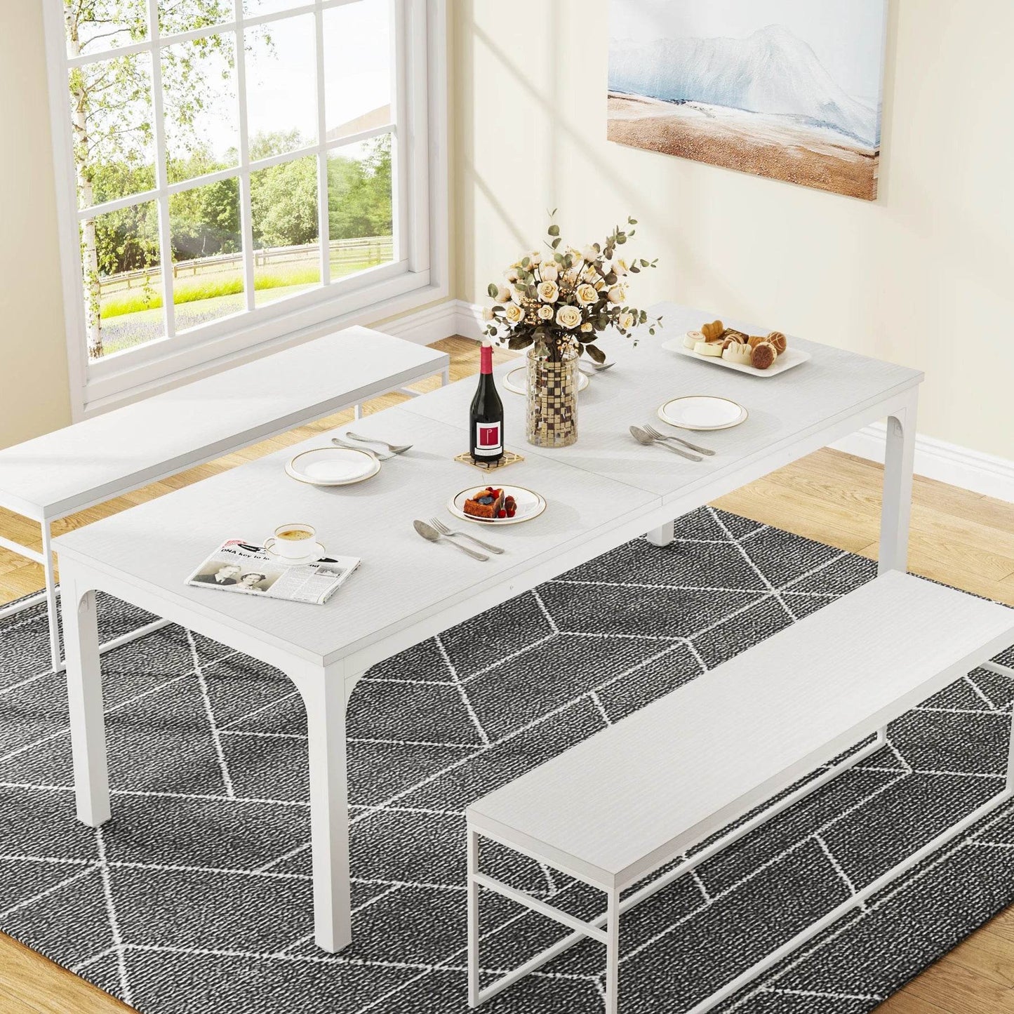 Tribesigns Dining Table for 6-8 People, 200cm - Loft&Timber