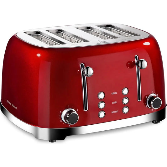 4 Slice Toaster Retro Stainless Steel