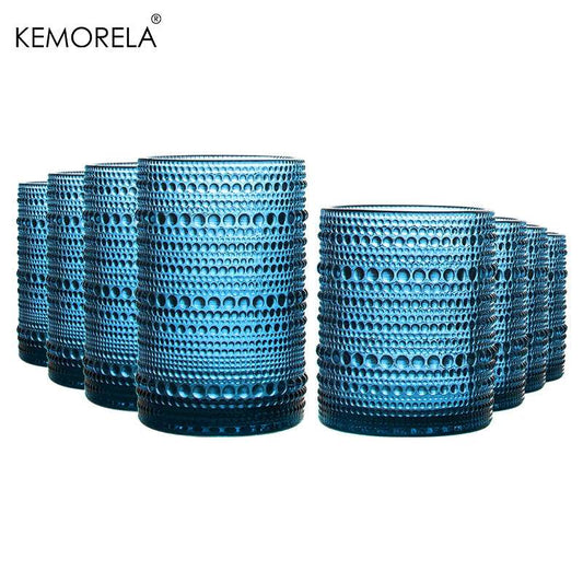 8PCS Vintage Raindrop Glass Cup 300/400ML Highball Glasses - Loft&Timber