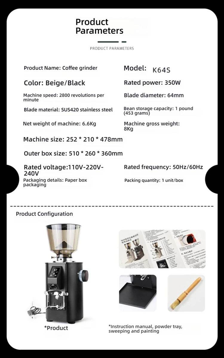 CAFOVO G264F Electric Coffee Grinder 2800RPM - Loft&Timber