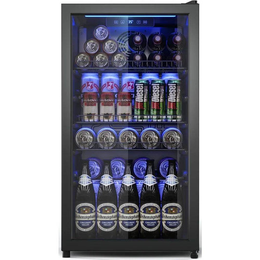 Beverage Fridge, Mini Fridge With Glass Door - Loft&Timber