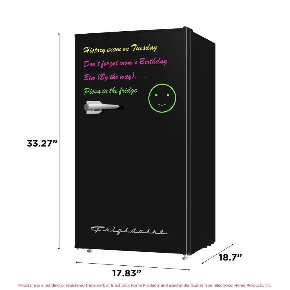 Retro Compact Refrigerator 3.2 Cu Ft Dry Erase Mini Fridge with Adjustable Shelves - Loft&Timber