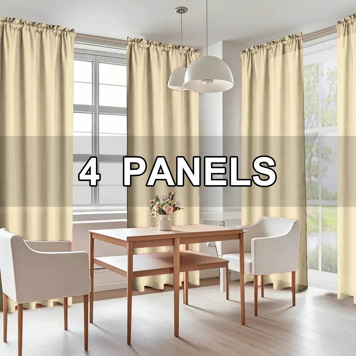 4pcs Light Filtering Curtains - Elegant Colour Fade-Resistant Polyester with Rod Pocket Design - Loft&Timber