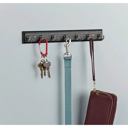 Wall Mount Key Rack Organizer with 7 Hooks Durable Fiberboard Key Holder Office Entry Kitchen Bedroom Storage Solutions - Loft&Timber