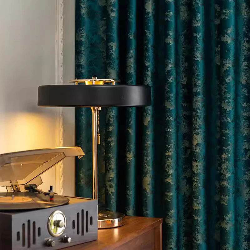 2pcs American retro light luxury bronzing velvet curtain - Loft&Timber