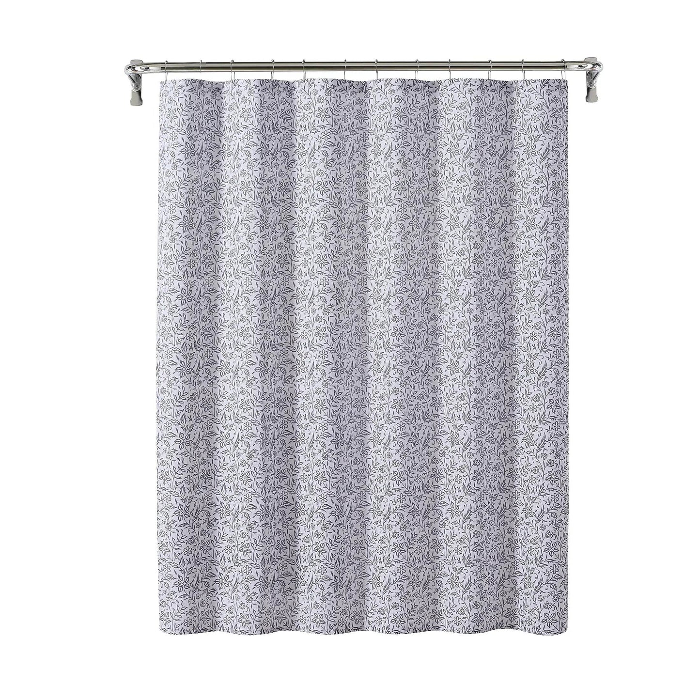 Botanical print shower curtain, machine washable - Loft&Timber