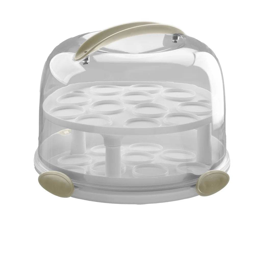 Round Cake Carrier with Clear Plastic Cover - Loft&Timber