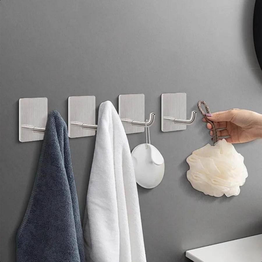 Adhesive Hooks 304 Stainless Steel Sticky Wall Hooks - Loft&Timber
