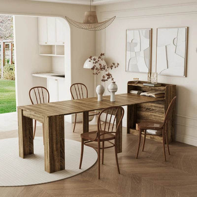 Modern Extendable Dining Table with Storage - Loft&Timber