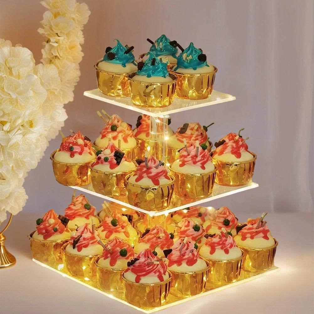 3/4 Tier Acrylic Cupcake Display Stand - Loft&Timber
