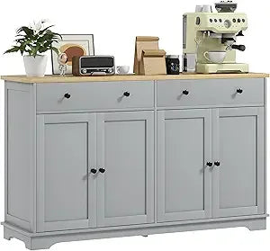 55" Modern Sideboard Buffet with 2 Doors, 2 Drawers, & 2 Shelves - Loft&Timber