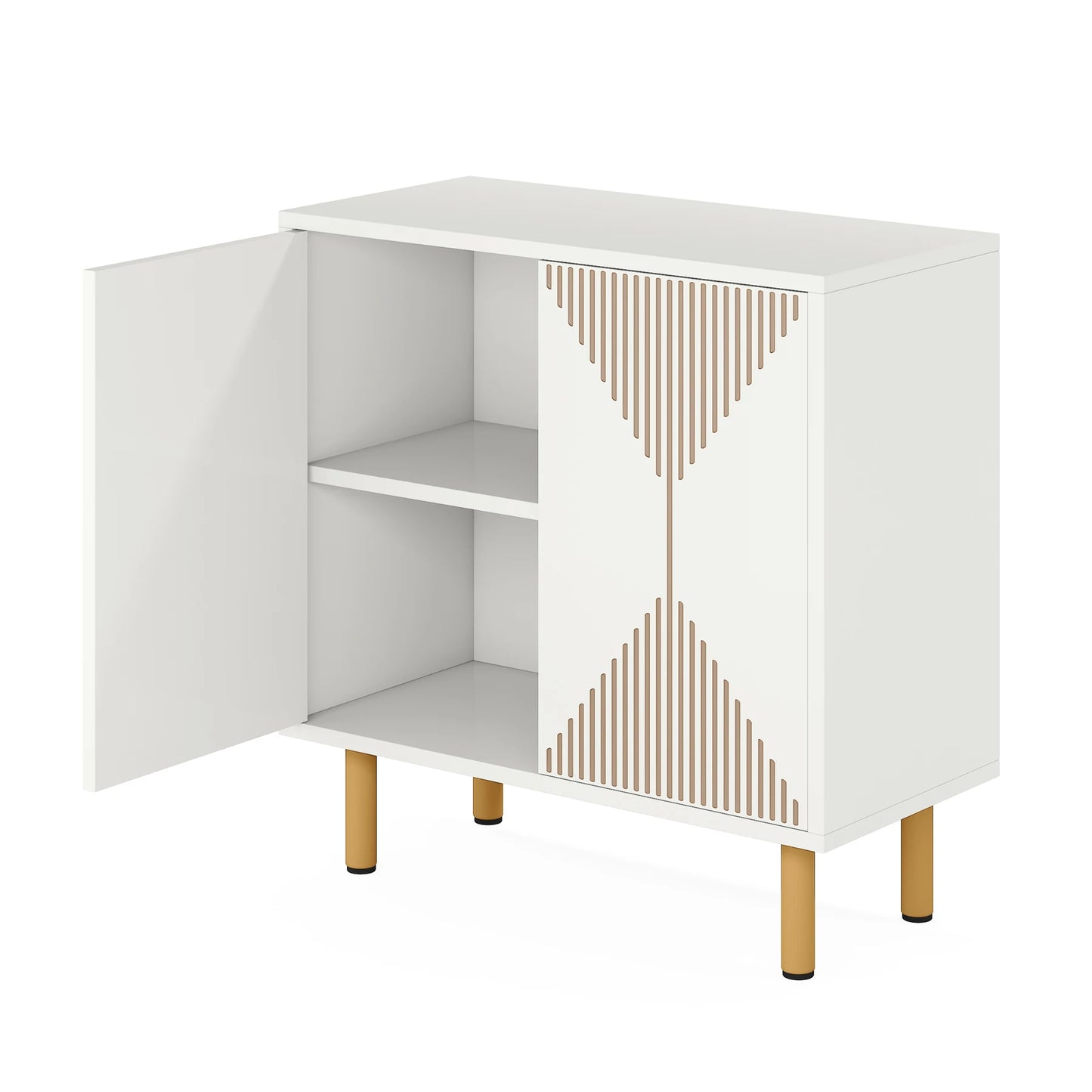 59" Tribesigns Modern Natural Storage Cabinet; Freestanding Floor Cabinet - Loft&Timber