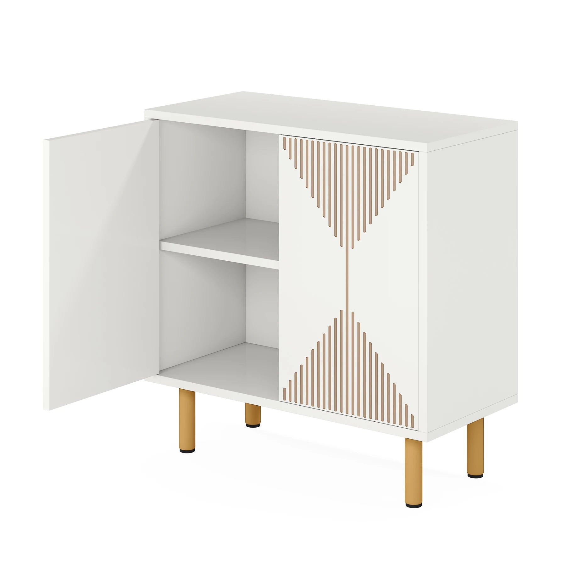 59" Tribesigns Modern Natural Storage Cabinet; Freestanding Floor Cabinet - Loft&Timber