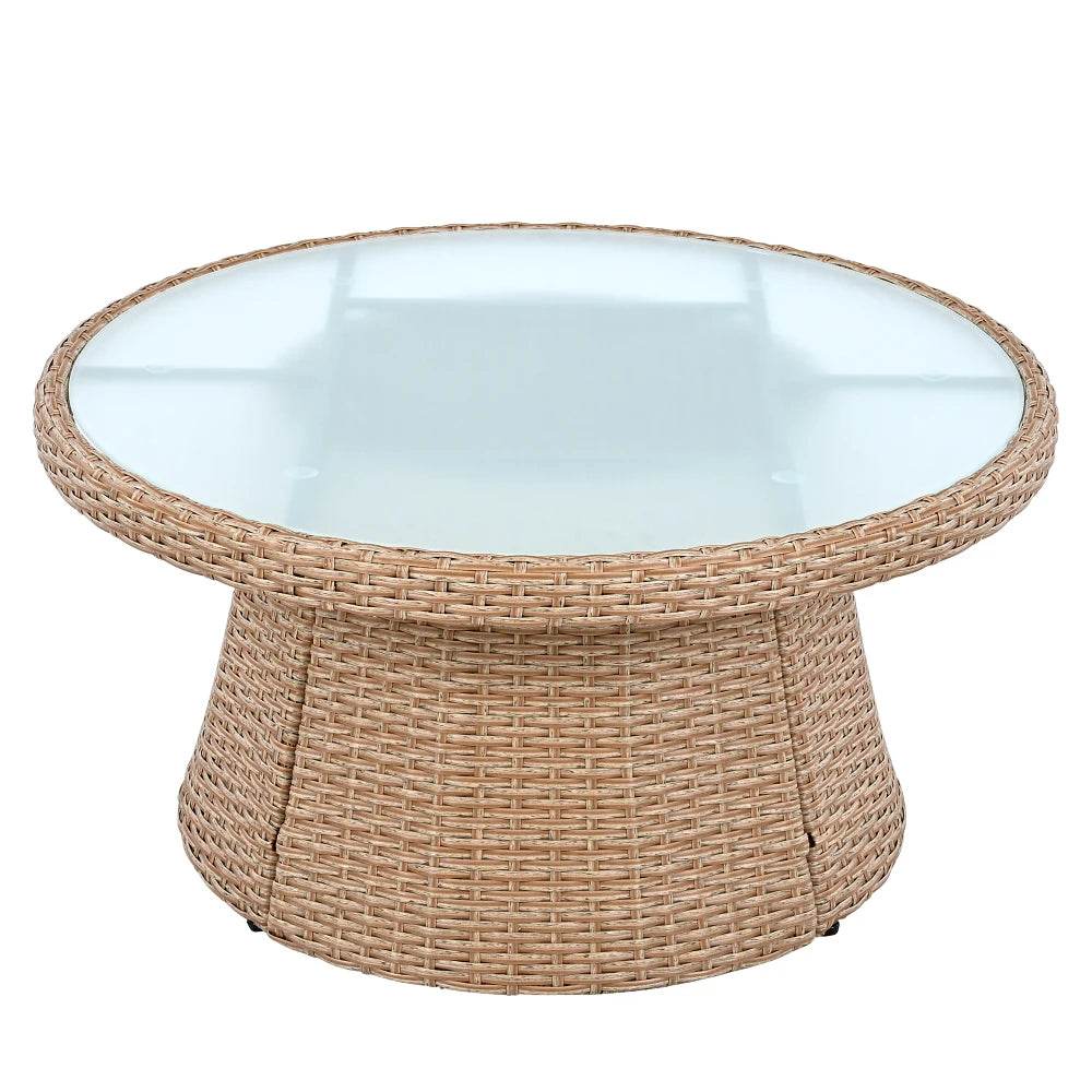 10-Piece Outdoor Sectional Rattan Sofa Set, White - Loft&Timber