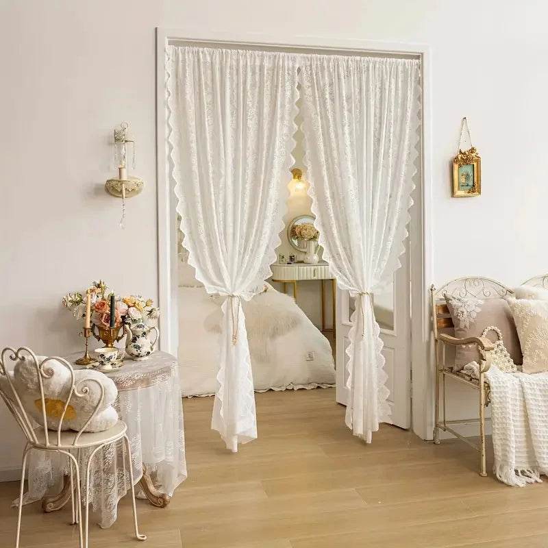 1pc elegant phoenix tail lace chiffon curtain - Loft&Timber