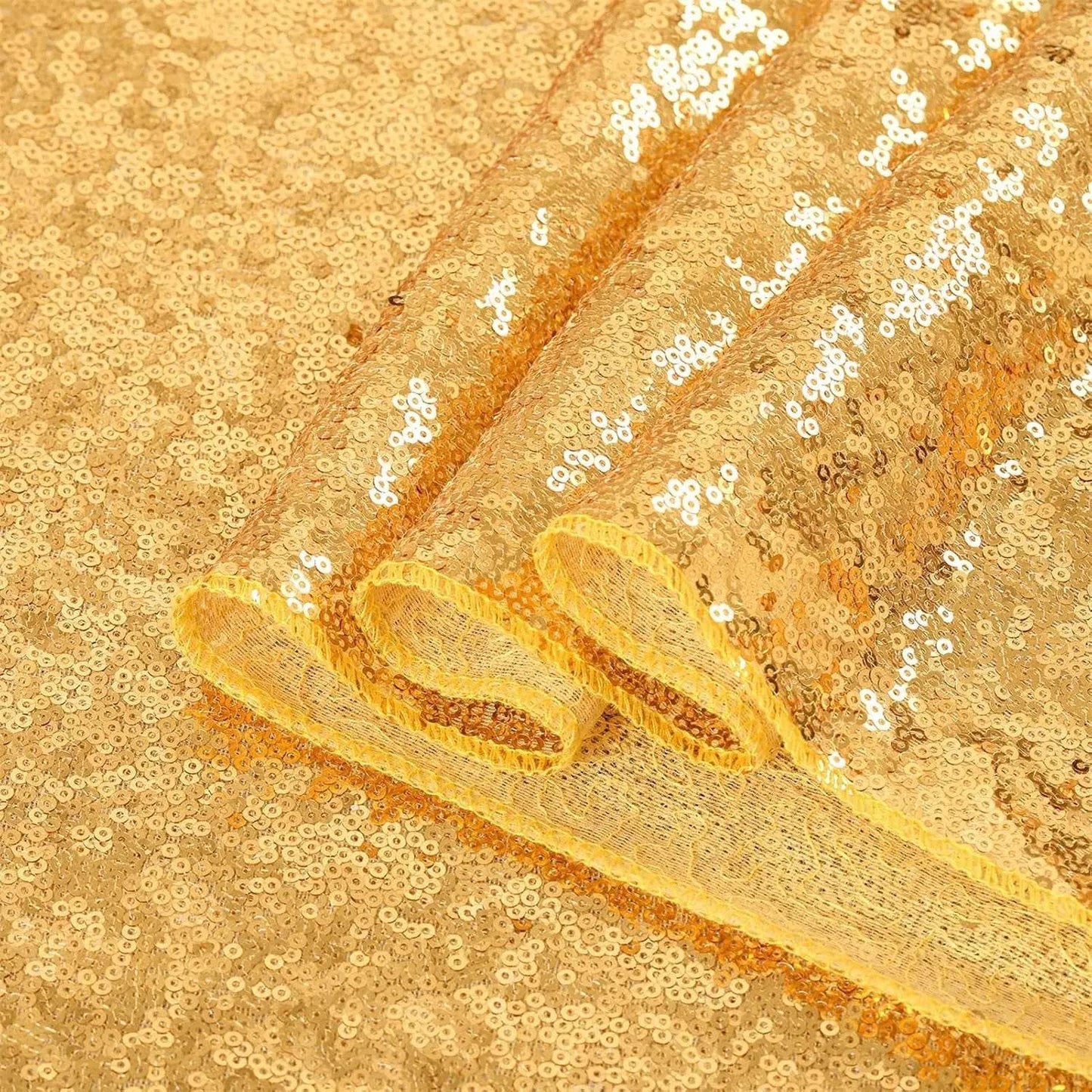 Gold Sequin Table Runners 12 x 72 inch, 16 Pack Glitter Fabrici - Loft&Timber
