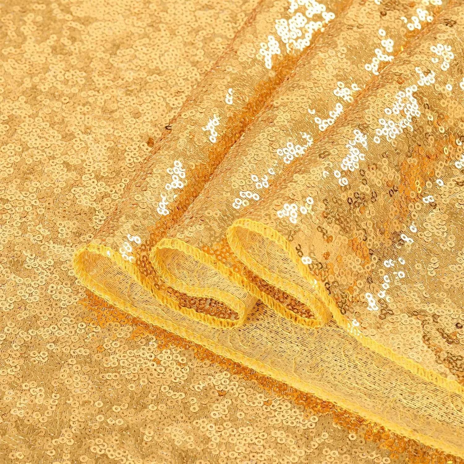 Gold Sequin Table Runners 12 x 72 inch, 16 Pack Glitter Fabrici - Loft&Timber