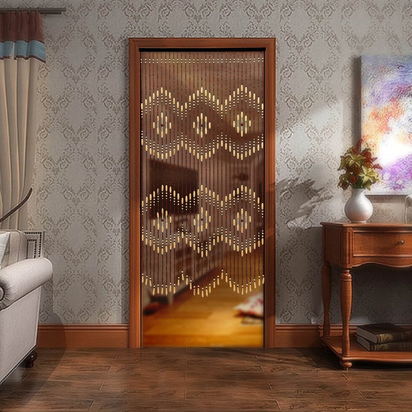 35.43*68.9inch Wooden Door Beaded Curtain - Loft&Timber