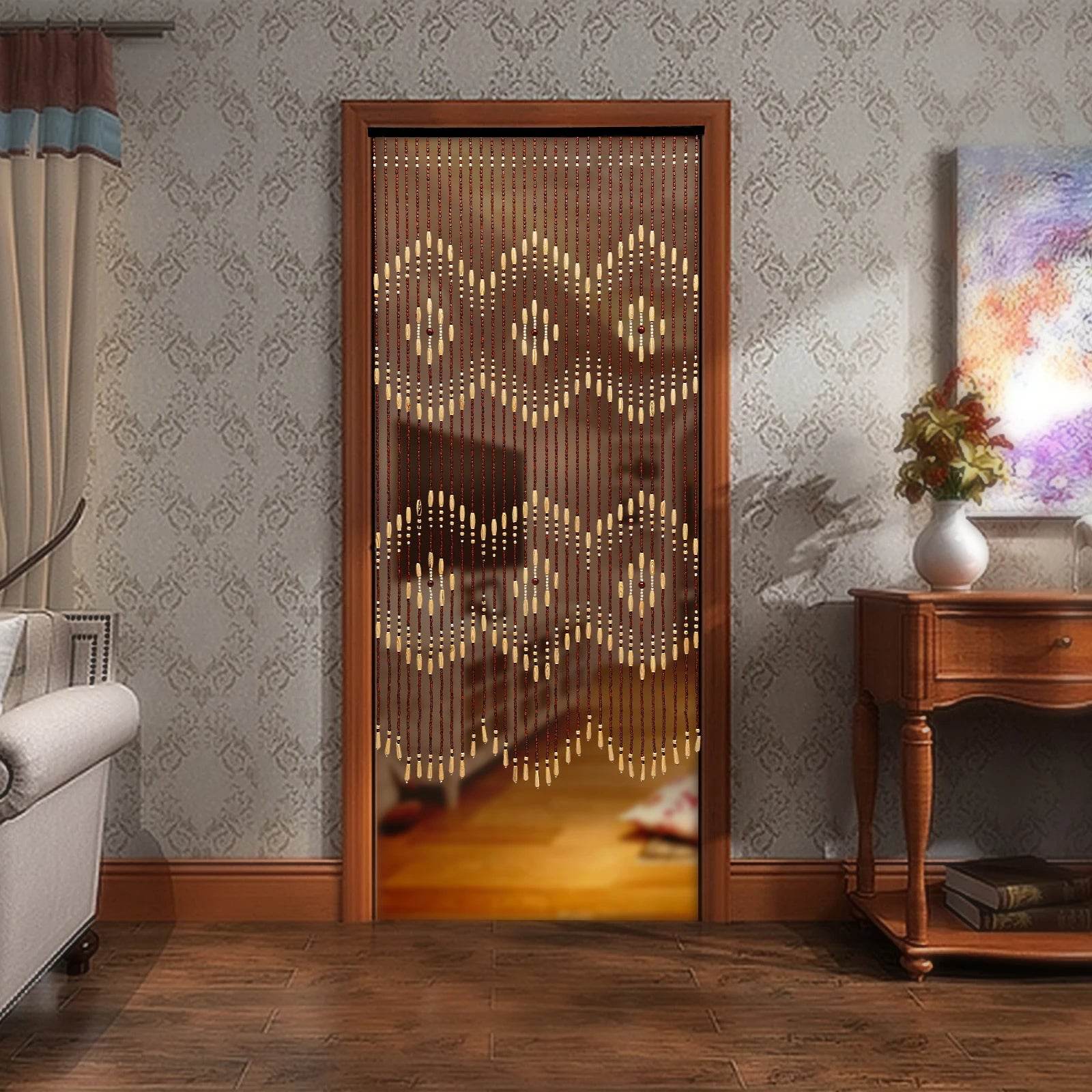 35.43*68.9inch Wooden Door Beaded Curtain - Loft&Timber