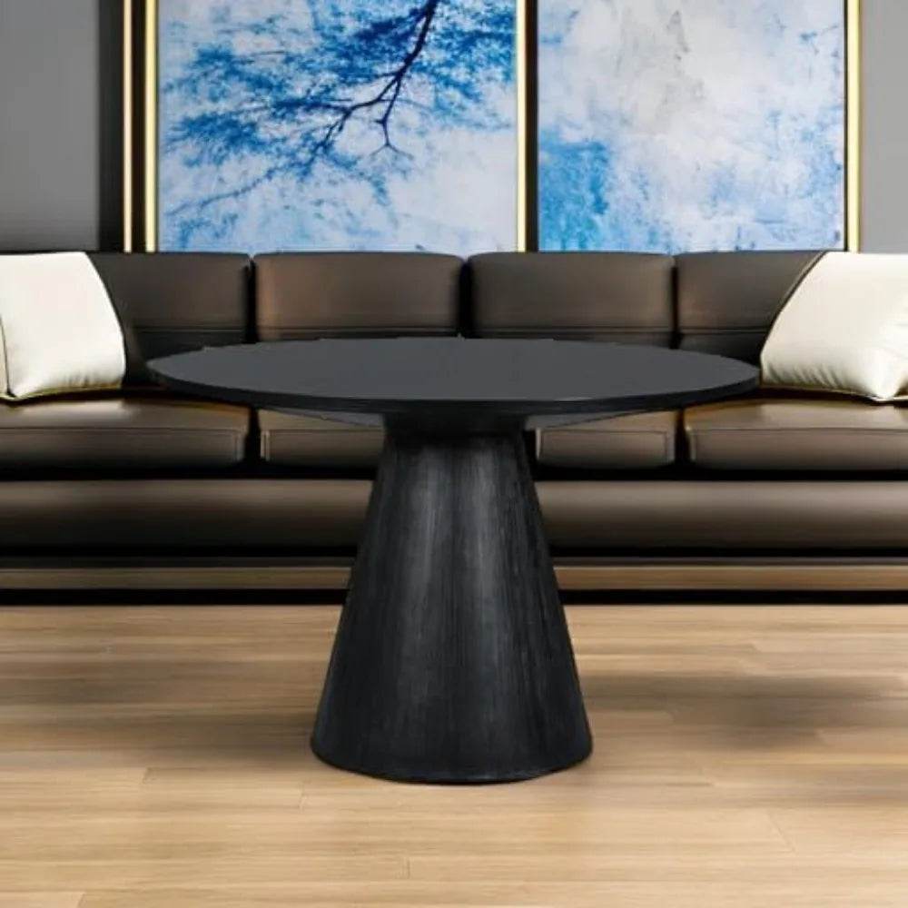Round Dining Table, Retro Style Wooden Round Dining Table - Loft&Timber