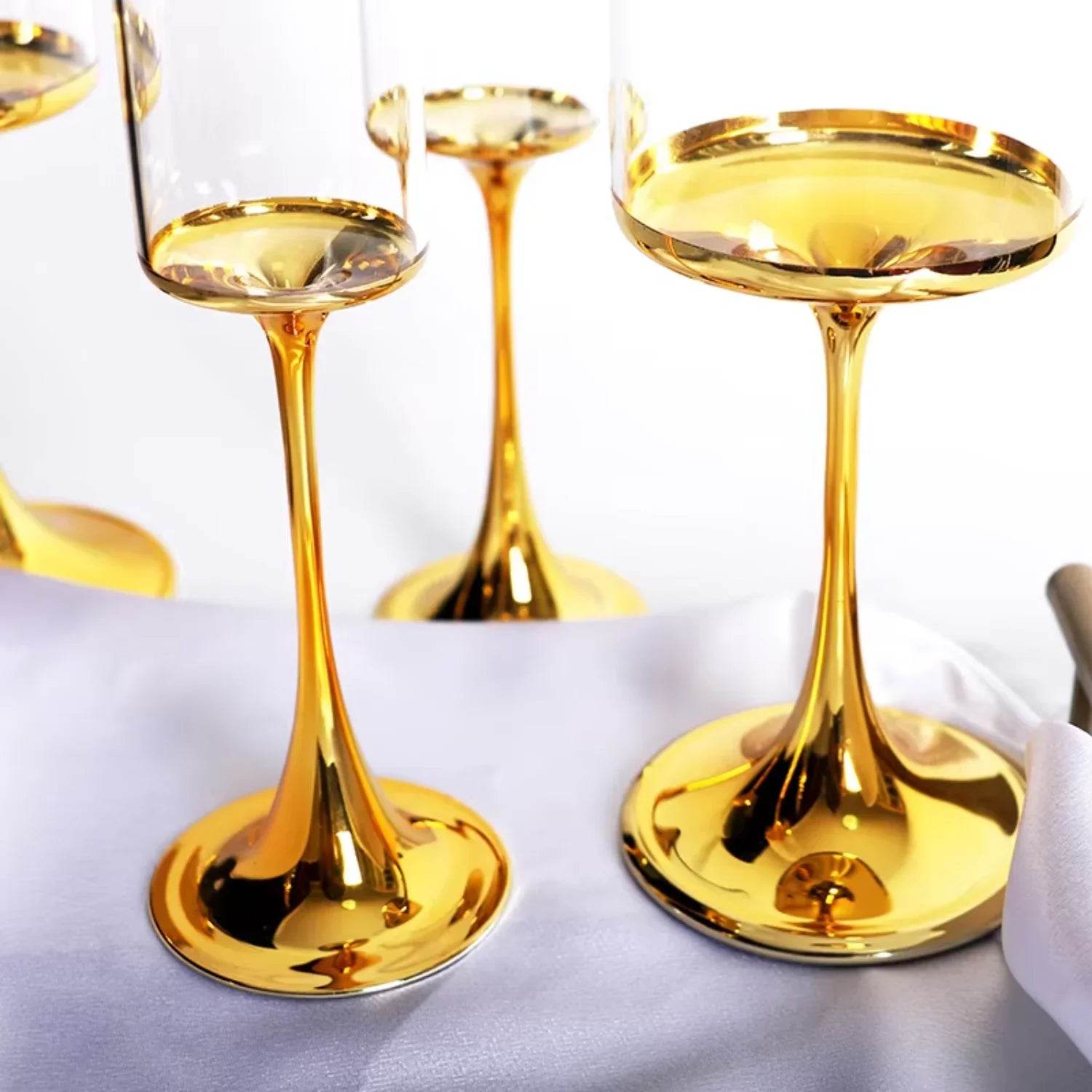 Gift champagne goblets Gold plating wine glasses - Loft&Timber
