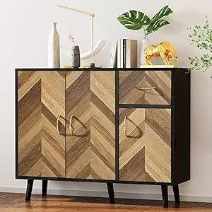 Modern Sideboard Buffet Cabinet 58" with 4 Doors - Loft&Timber