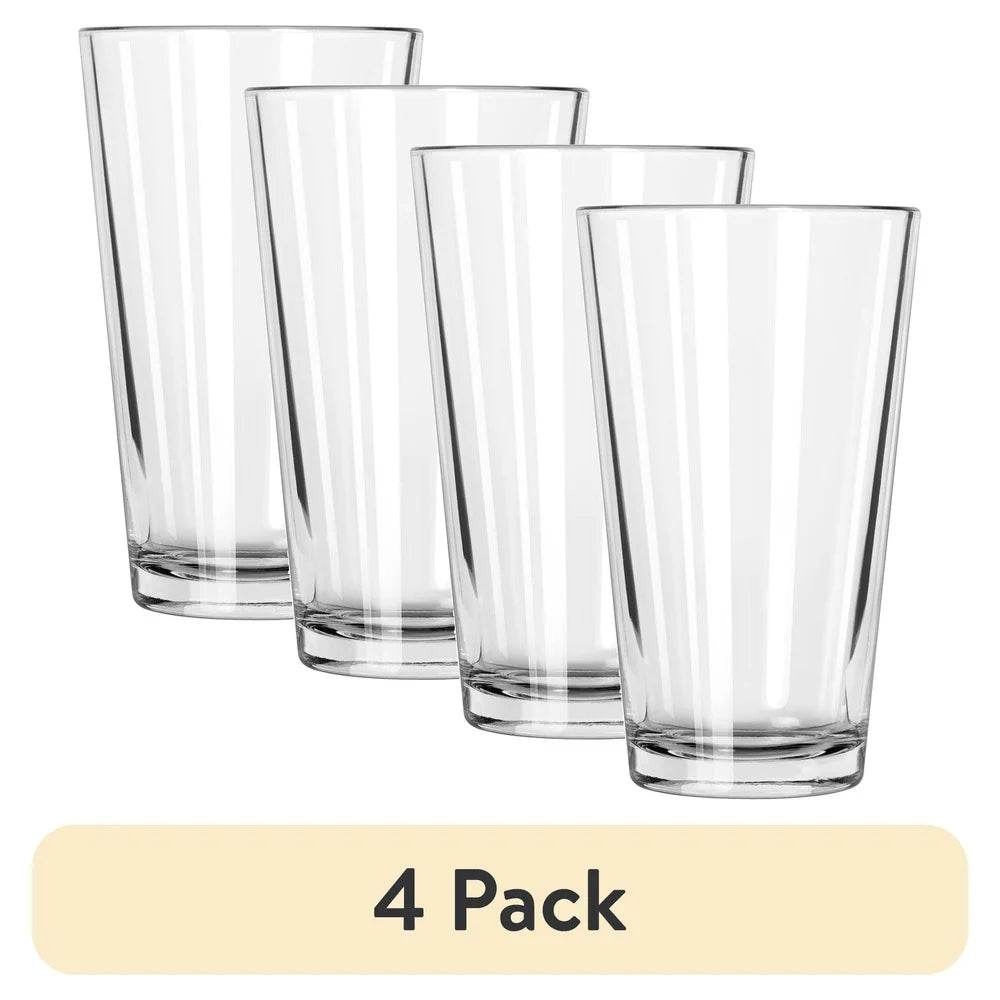 4 Pack Everyday Clear Pint Glasses Durable 16oz - Loft&Timber