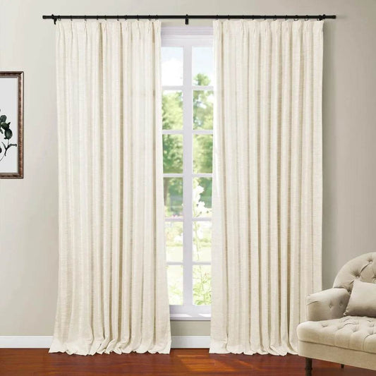Polyester Linen Blackout Ivory Curtain - Loft&Timber
