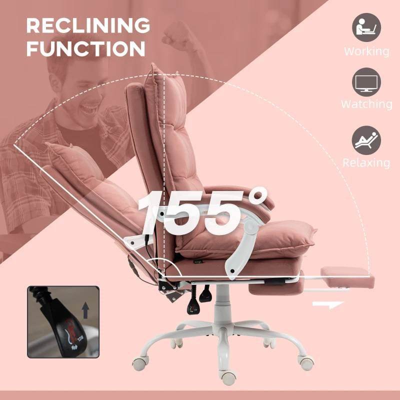 Double Padded Executive Massage Heated Office Chair Salmon - Loft&Timber