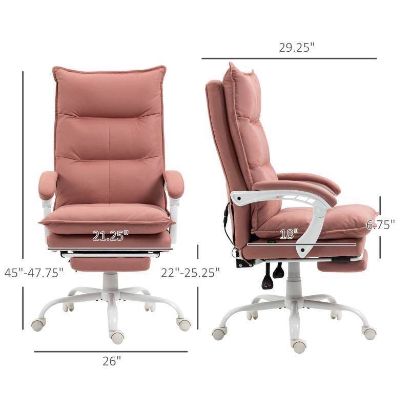 Double Padded Executive Massage Heated Office Chair Salmon - Loft&Timber