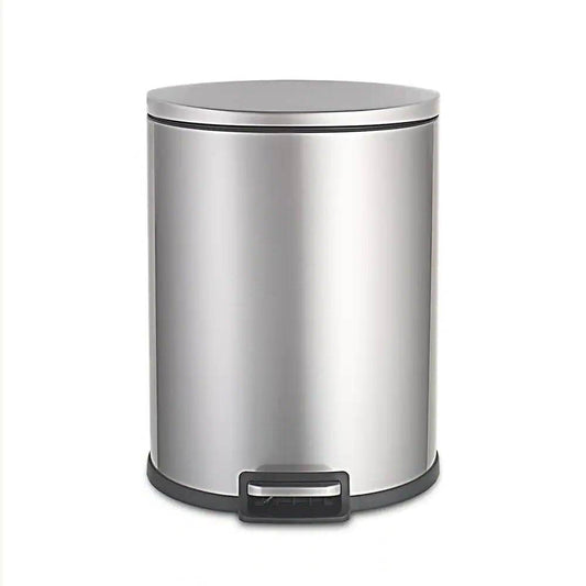 13-Gallon Step-on Stainless Steel Kitchen Trash Can with Removable Bucket Liner - Loft&Timber