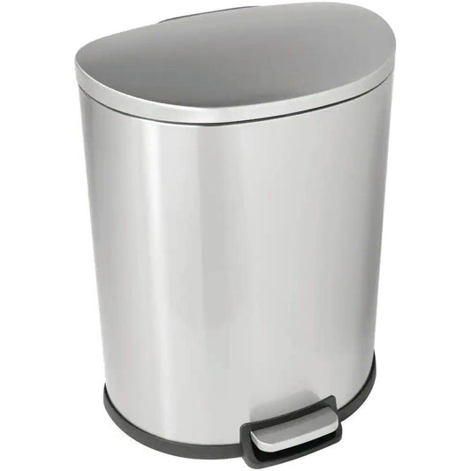 13-Gallon Step-on Stainless Steel Kitchen Trash Can with Removable Bucket Liner - Loft&Timber