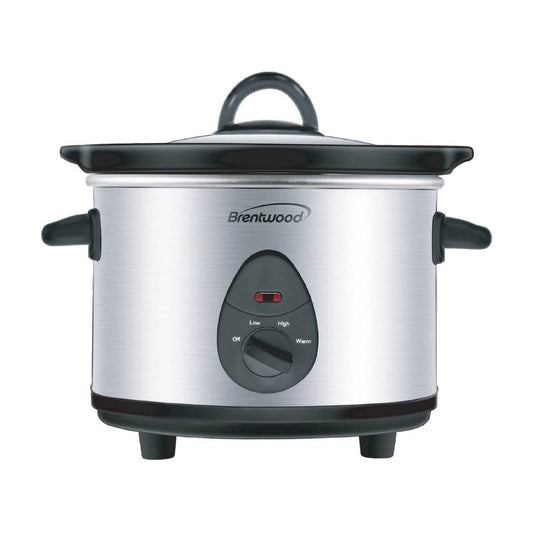 Brentwood 1.5 Quart Slow Cooker in Stainless Steel with 3 Settings - Loft&Timber