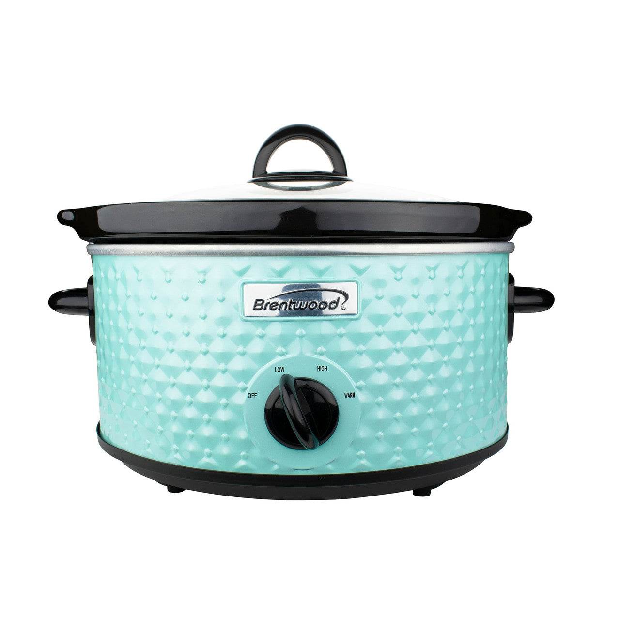 Brentwood 3.5 Quart Diamond Pattern Slow Cooker in Blue - Loft&Timber
